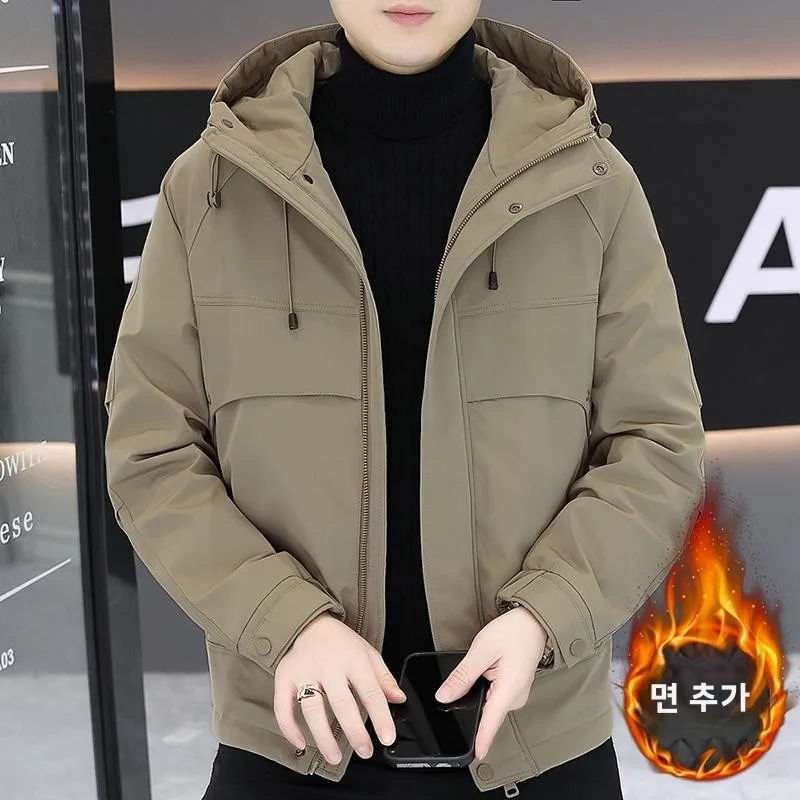 Европейская версия однотонная двуххлопковая куртка толстый теплый топ модный