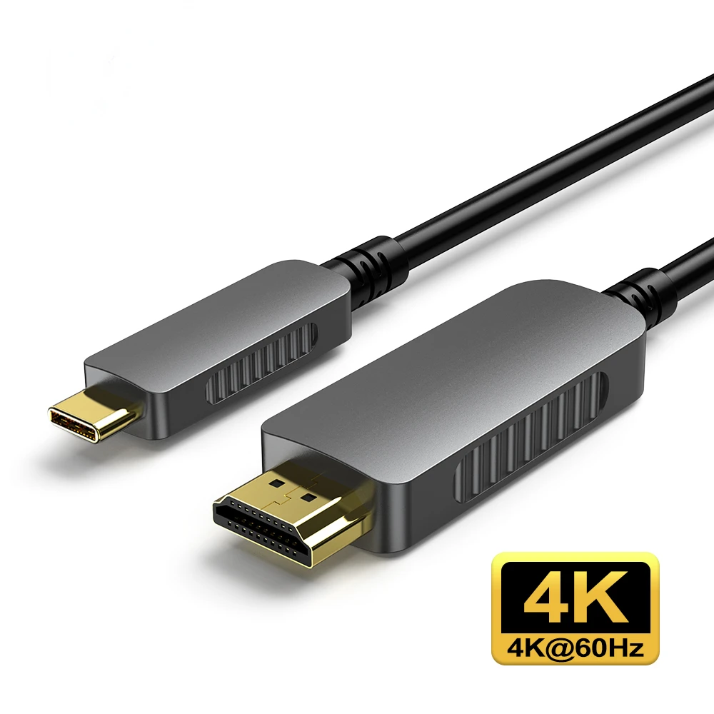 

USB C HDMI-совместимый кабель 4K 60 Гц Тип C к HD Thunderbolt 3 конвертер для MacBook Pro Huawei Mate 40 Xiaomi Оптическое волокно