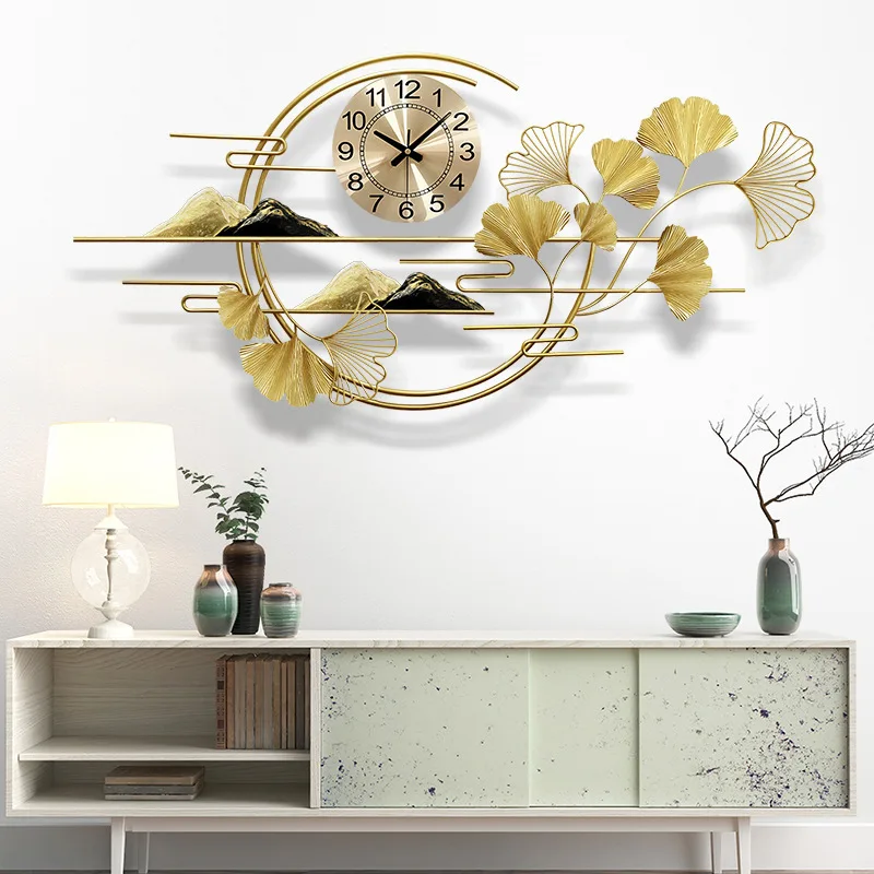 

Living Room Decoration Clock Wall Clock Dining Room Wall Table Sofa Background Wall Mural Clock