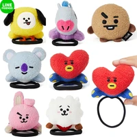 line friend bt21 scrunchy hair band girls solid color big rubber band ponytail holder gum elastic hair bands hair accessories
