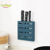 1pc wall mounted plastic knife holder self adhesive kitchen knife shelf household knife storage rack home organizer