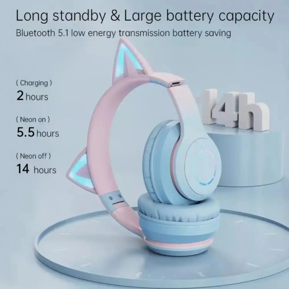 

Bluetooth-гарнитура «кошачьи уши» со съемным микрофоном