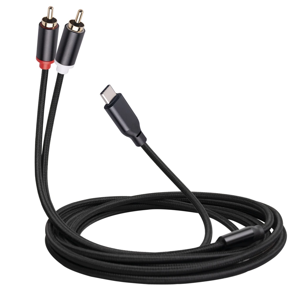

USB Type-C To 2RCA Male Audio Cable Adapter For Phone Speaker Home Theater 1M 2M Phone Computer Connection Amplifier Speaker