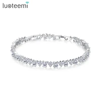 luoteemi luxury new fashion cz stone chain bracelet for women wedding engagement jewelry accessories cz pulseira masculina gifts