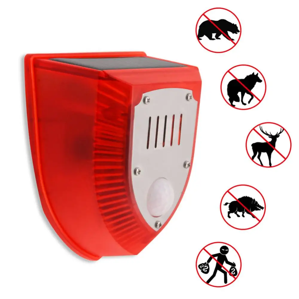 

Solar Alarm Light IP65 Waterproof Motion Sensor Alarm Lamp Outdoor Garden Dog Barking Gunshots Security Lamp For Farms Мигалка