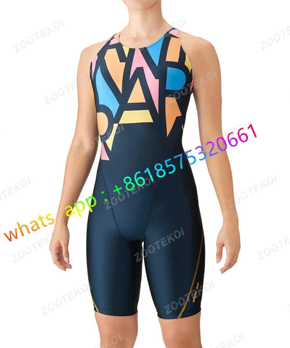 Women Knee Length Swimsuits Quick Dry Swimwear Professional Swimsuit One Piece Sport Training Bathing Suit Beach Surf Swimwear