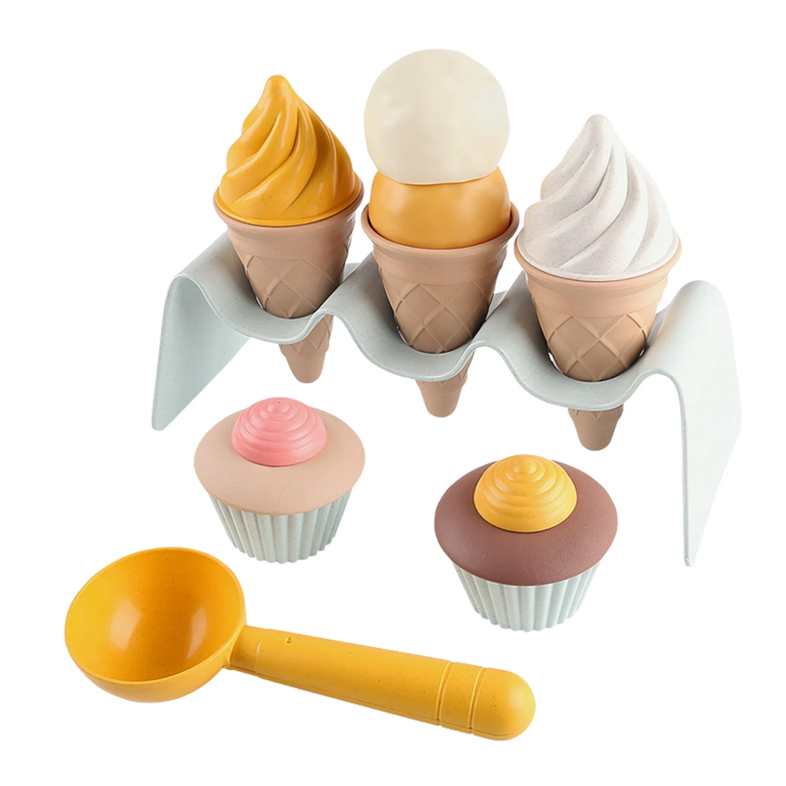 

Simulated Ice Cream Model Toy Children DIY Simulation Ice Cream Bulldozer Model Toy Wheat Straw Toys Play Sand Making Beach Toys