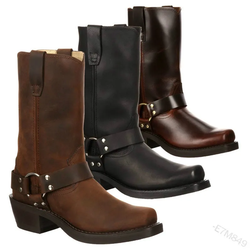 

Mens Boots Leather Ankle Boots Man Male Luxury Trend Retro brand Classic Boots for Men Western Cowboy Boots Shoes for Men