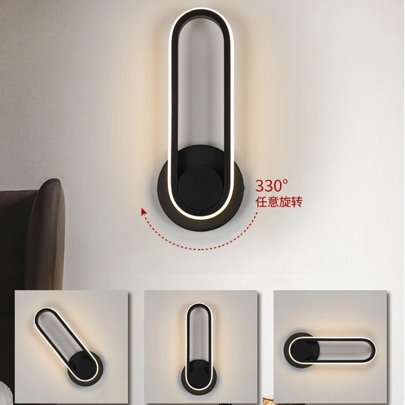 

Modern Bedroom Bedside Rotatable Adjustable Wall Light 330° Light Angle Indoor LED Wall Lamp Fixture Aluminum Simple Light