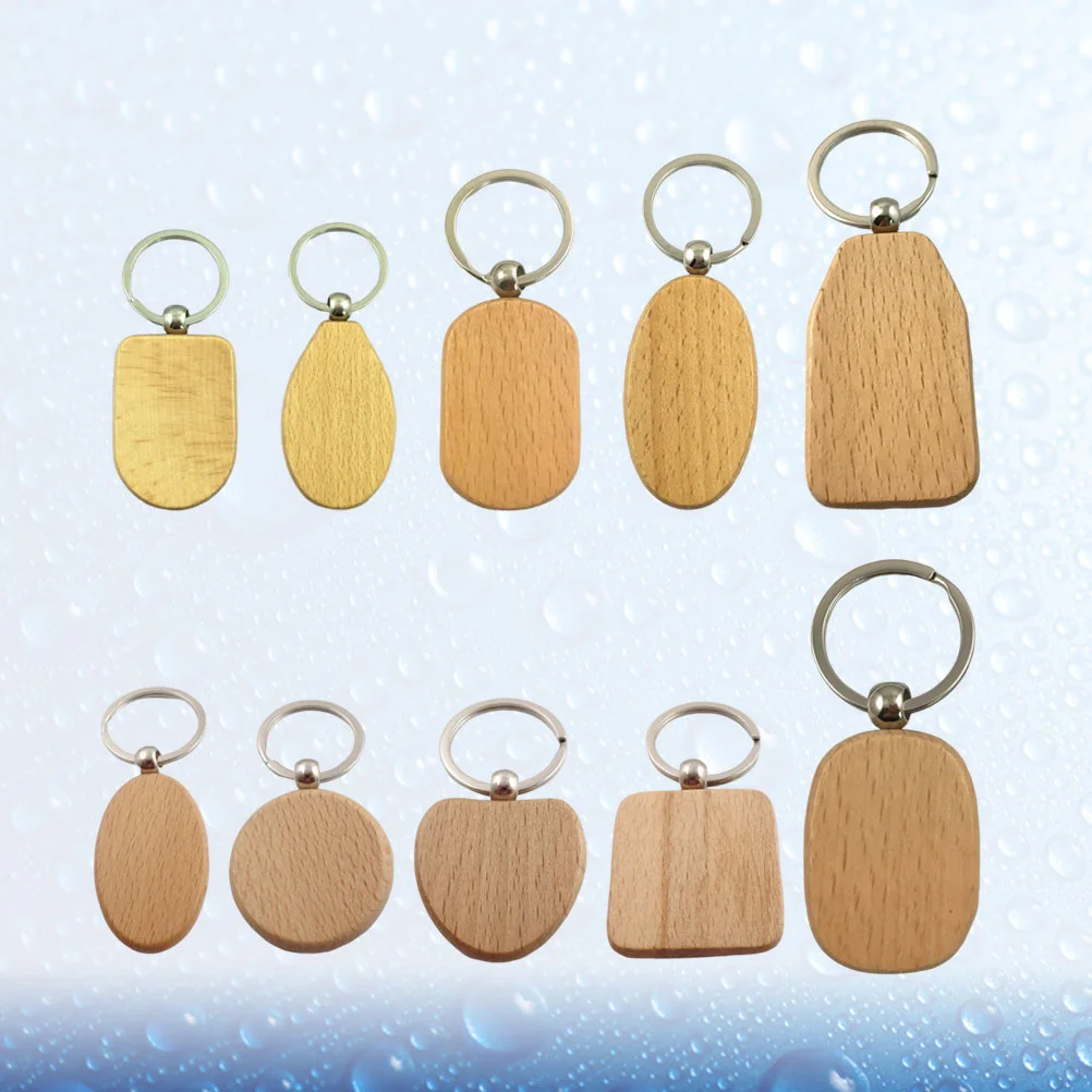 

10 Pcs Wooden Keychain Couples Keychain Engraved Key Rings Blank Keychains Key Chain Bff Best Friend Keychain Wooden Keyring