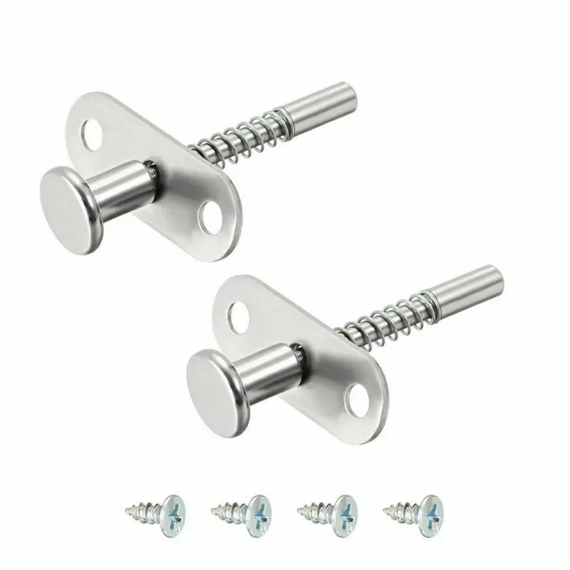 

2pcs Plunger Latches Spring-Loaded Stainless Steel 6mm Head 60mm Total Length Door Lift Adjustment Rod Latch Door Hardware