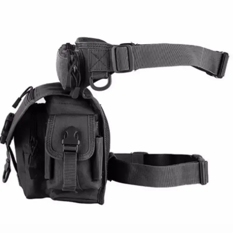 Outdoor Black Canvas Waist Bag  Motorcycle Race Biker Biking Hiking Travel Fishing