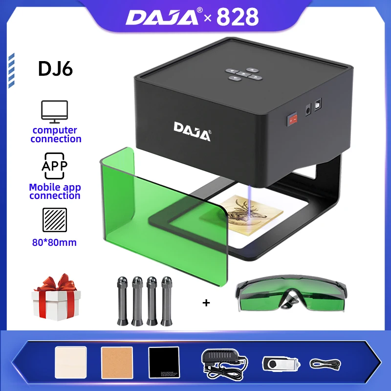 DAJA Laser Engraver CNC Diy DJ6 Laser Engraving Machine 3000mw Fast Mini Logo Mark Printer Cutter Woodworking Wood Plastic