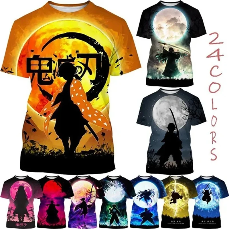 

Manga Demon Slayer Blade 3D Printed T Shirt Demon Killer Graphic Men Women Street Style Cool Cartoon Harajuku Short-sleeved Tops