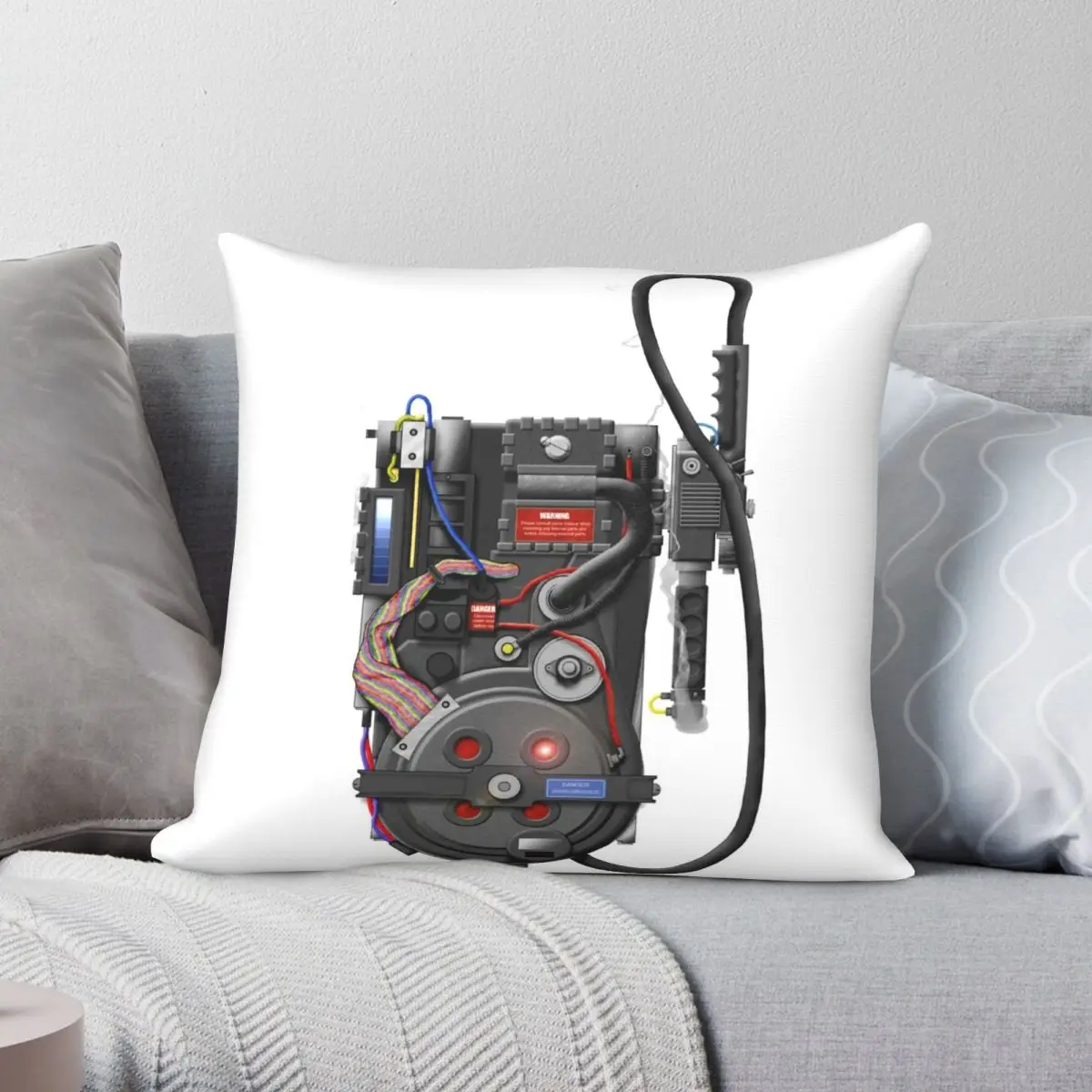 

Квадратный чехол для подушки с принтом из полиэстера и льна