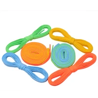 coolstring 7mm eye catching bright solid color flat shape shoelaces double layer polyester with plastic tips for drop shipping