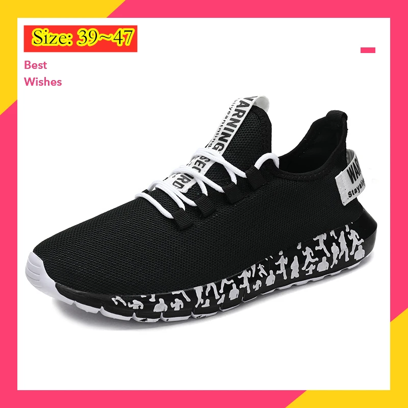 

Men's Running Shoes Light Elastic Fashion Sneakers Outdoor Sports Jogging Shoes Personality Design High-quality Shoes Size 39~47