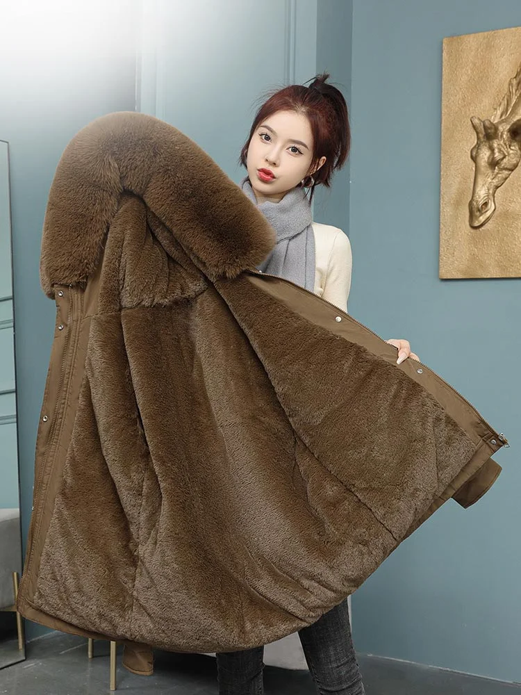 MEILLY DOLPHIN New 2023 Thicken Cotton Warm Winter Jacket Coat Women Casual Parkas Winter Clothes Fur Liner Short Hooded Outwear