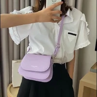 summer new style multi colored simple trend saddle bag small design crossbody bags pu material for girls
