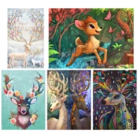 cross stitch kits diy landscape ecological cotton thread 14ct unprinted embroidery needlework home decoration deers 2