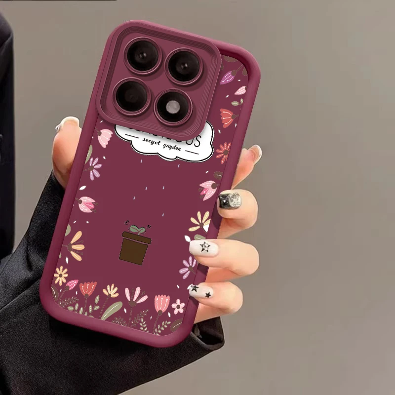 Blue Rose Flower For Xiaomi 13T 14T Pro Redmi Note 13 9 10 12 14C K70E 9S Poco F5 5G X5 X6 C65 M6 Soft Silicone Phone Case