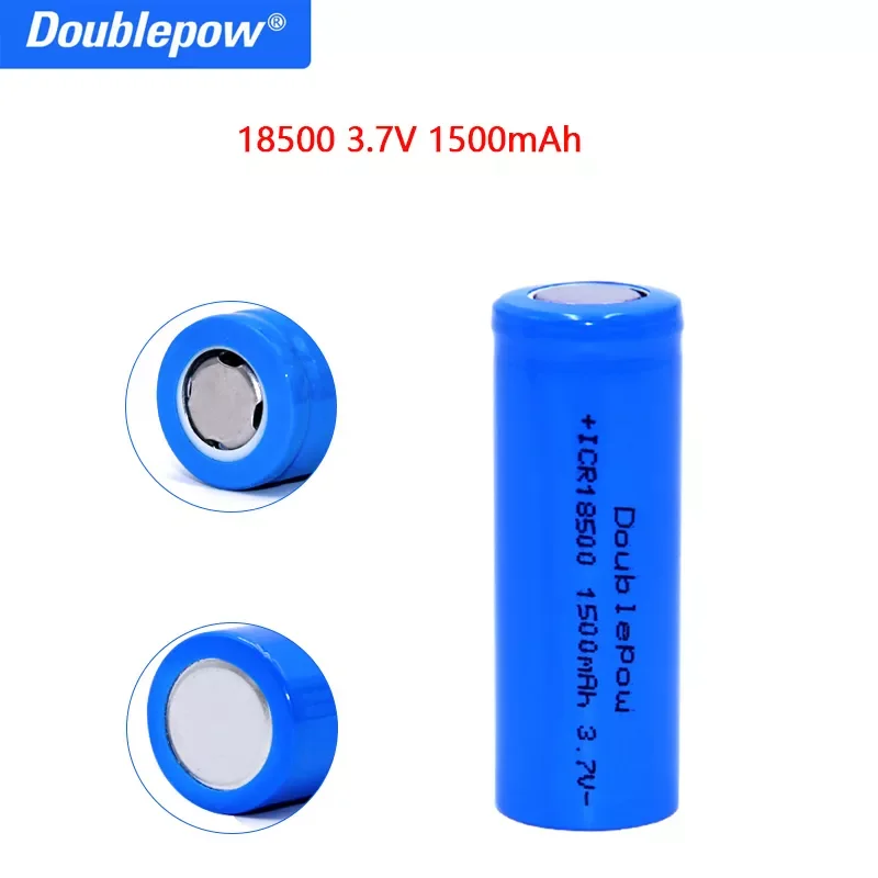 

NEW2023 Doublepow 100% Real capacity18500 1500mAh 3.7 1500mAh Rechargeable Battery 18500 Bateria Recarregavel Lithium li-ion Bat