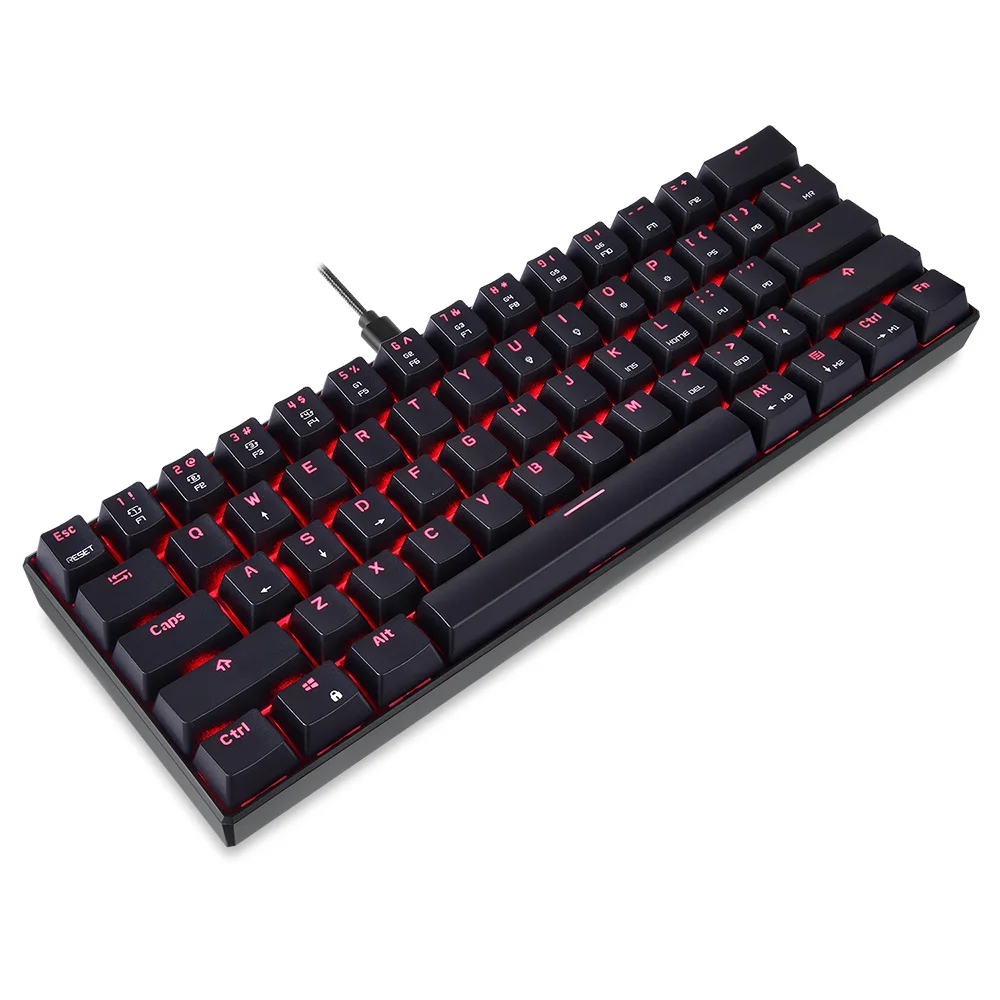 Механическая игровая клавиатура MOTOSPEED CK61, клавиатура Kailh BOX с голубыми переключателями, 61 клавиша, защита от фиктивных нажатий, с подсветкой для игр