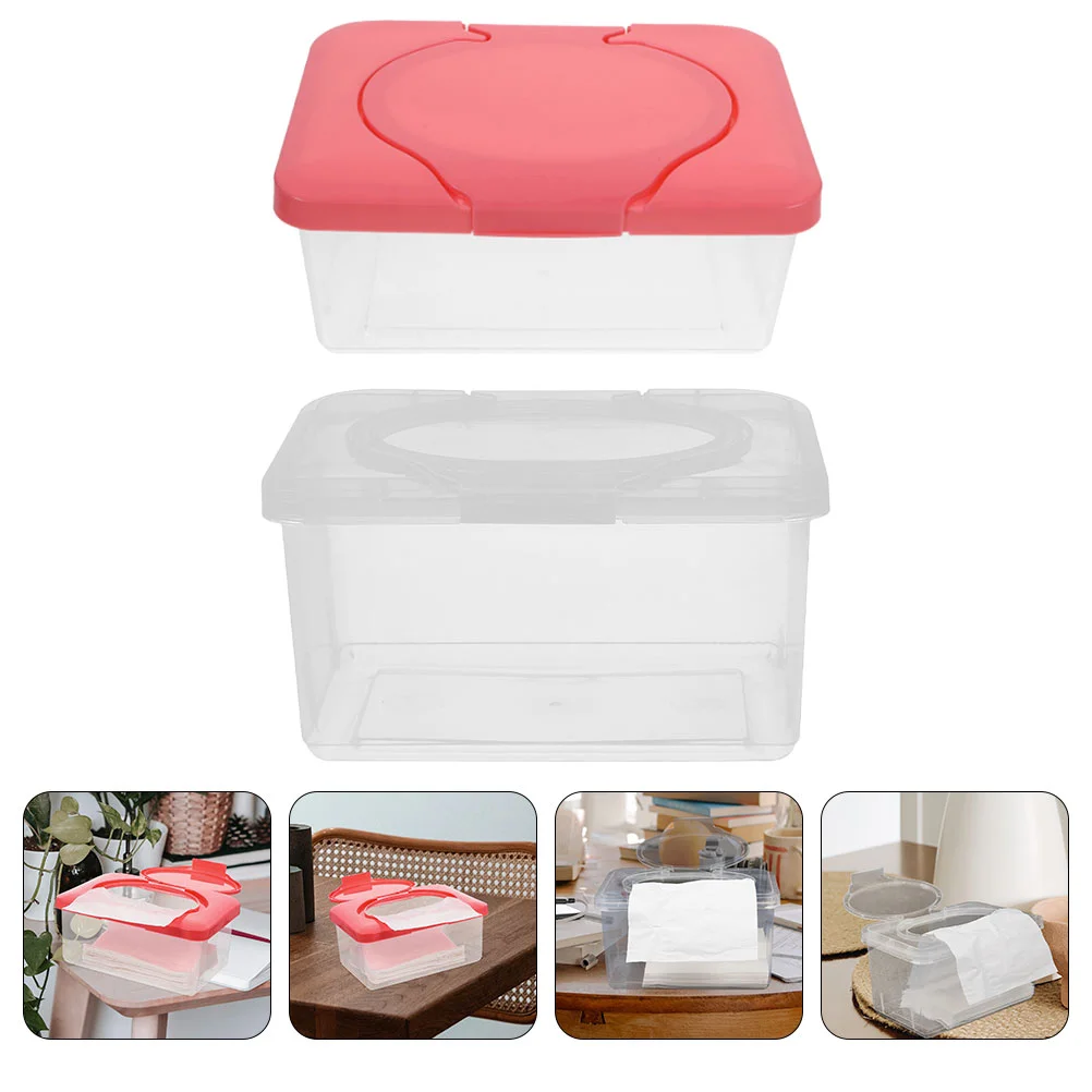 

2 Pcs Diaper Wipe Holder Baby Dispenser Refillable Wipes Container Wet Cleansing Towel Weighted