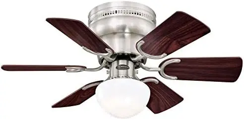 

7230700 Petite Indoor Ceiling Fan with Light, 30 Inch, Brushed Nickel