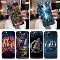 clear phone case for apple iphone 13 12 11 mini pro max xs x xr 7 8 6 6s plus se 3 2020 soft cover marvel comics avengers a logo
