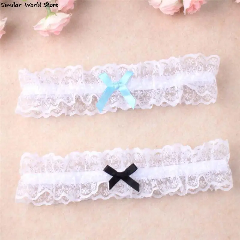 

Wedding Garter Bridal Accessories Sexy Fashion Cosplay Party Blue Garter Bow Lace Floral Elastic Leg Loop