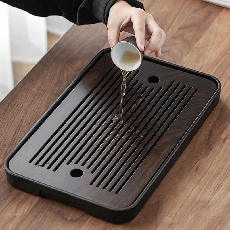 

Chinese Serving Tea Trays Kung Fu Bamboo Vintage Pu Erh Tea Trays Drainage Rectangle Tee Tablett Office Accessories WK50TT