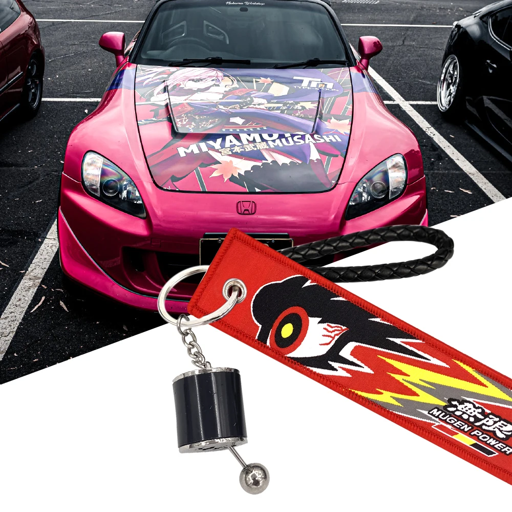 

BLACK AUTO Keyring Mugen JDM Motorcycle Cars Keychain Keytag Key Fobs For Honda Mugen Civic City CRV FIT Accord Odyssey Hrv Car