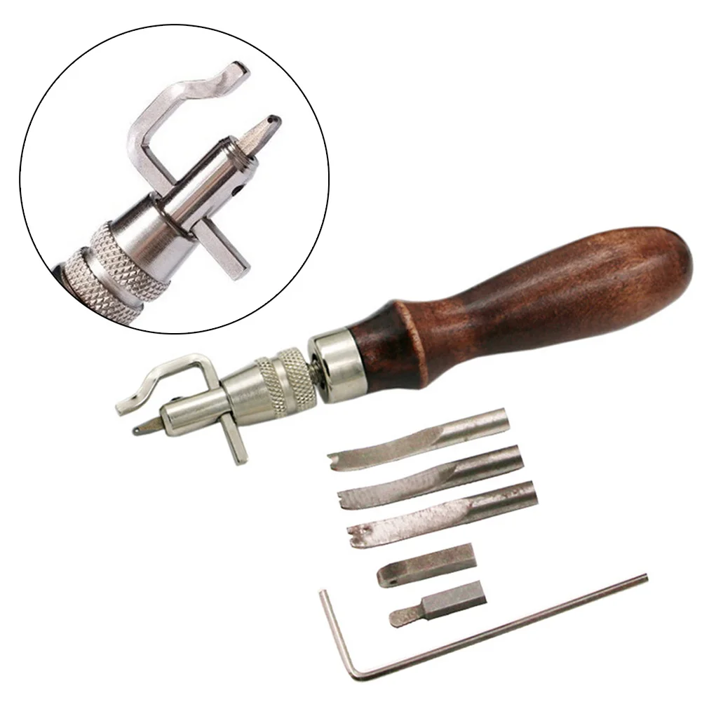 

132*23mm 7in1 Leathercraft Tool Set Grooving Machine Edge Presser Leather Edge Trimmer For Woodworking Handing Stitching Groove