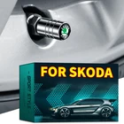 Колпачки клапанов с логотипом автомобиля, 4 шт., для Skoda Octavia Rapid Kodiaq Karoq Superb Fabia Kamiq