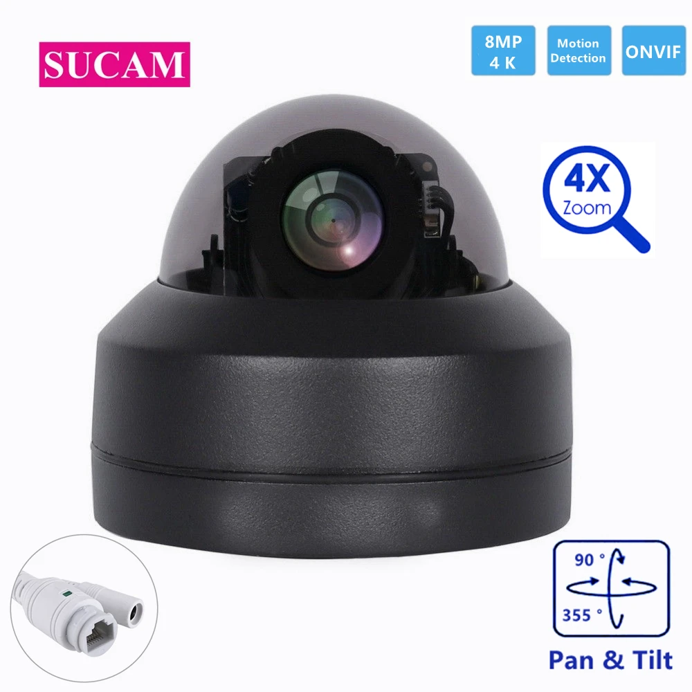 

8.0Megapixel IP Mini PTZ CCTV Camera Outdoor Pan Tilt 2.8-12mm Optical 4x Zoom PTZ ONVIF Motion Detection IP Security IR Camera