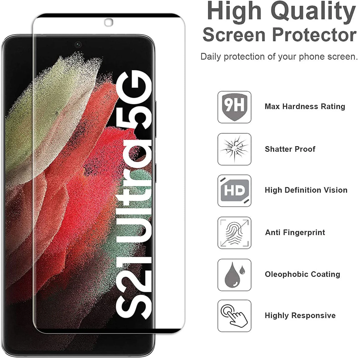1/4Pcs 3D Screen Protector Glass For Samsung Galaxy S21 Ultra 5G Tempered Glass Film