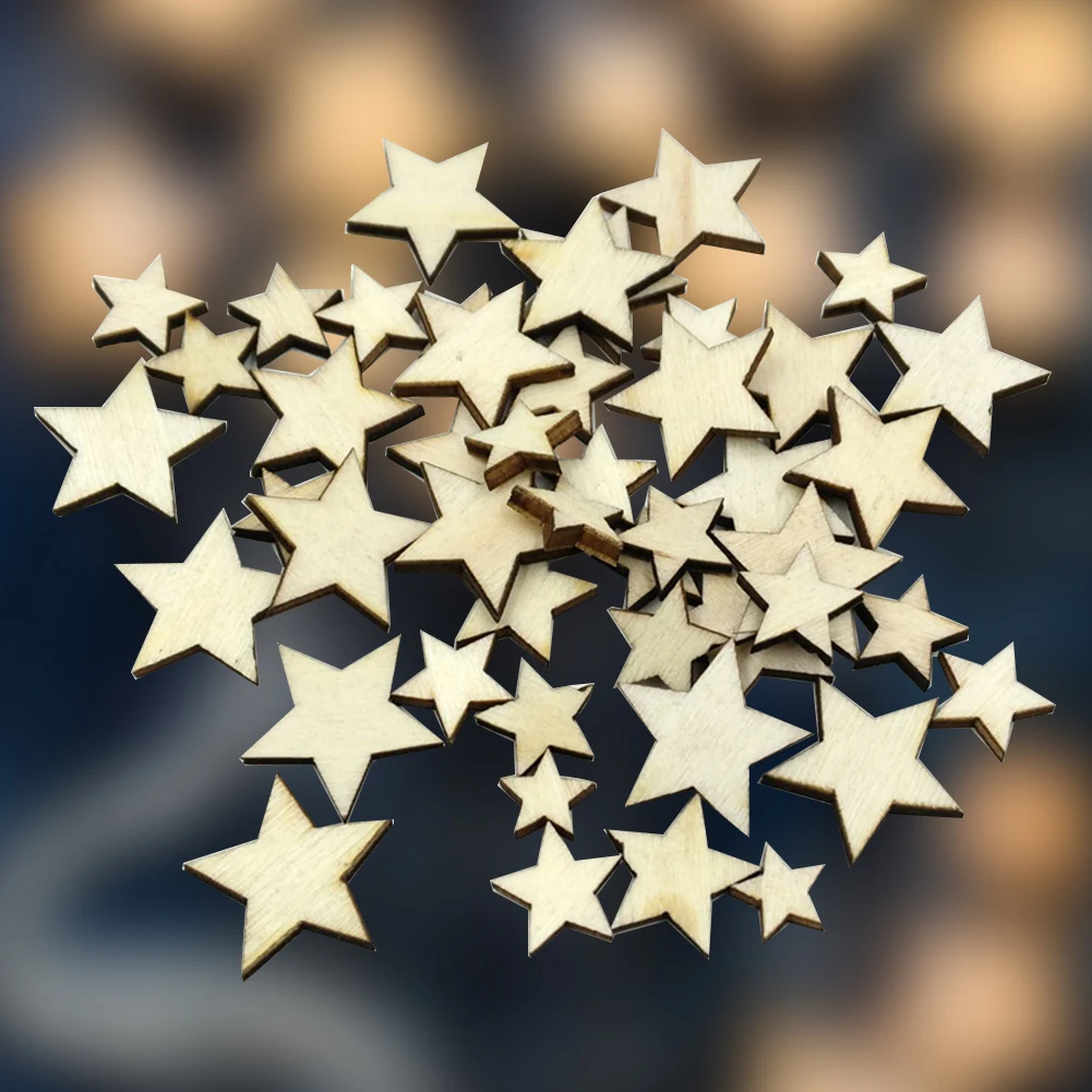

Scrapbooking Buttons DIY Crafts Graffiti Size Mixing Decorative Light Weight Wooden Stars Ornaments Supplies Embellishments