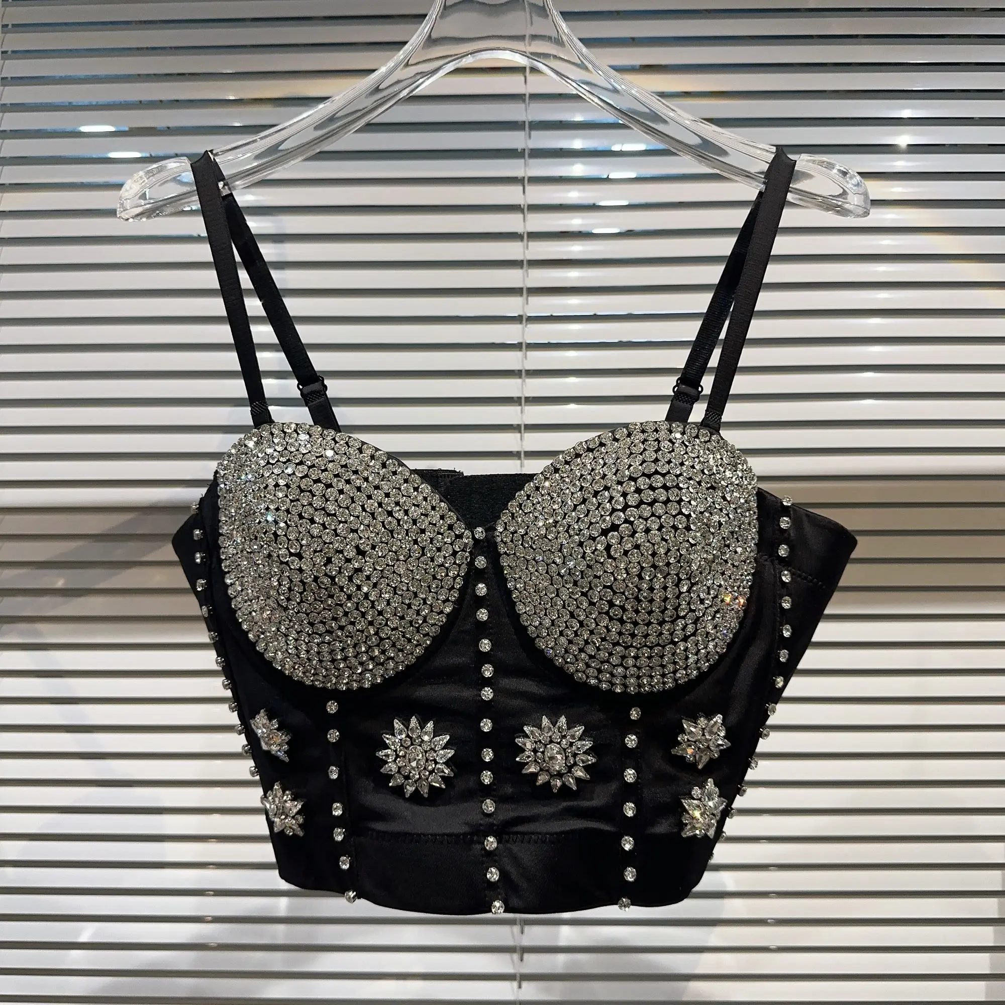 

2023 Summer Full Diamond Bra Star Chest Pad Bra