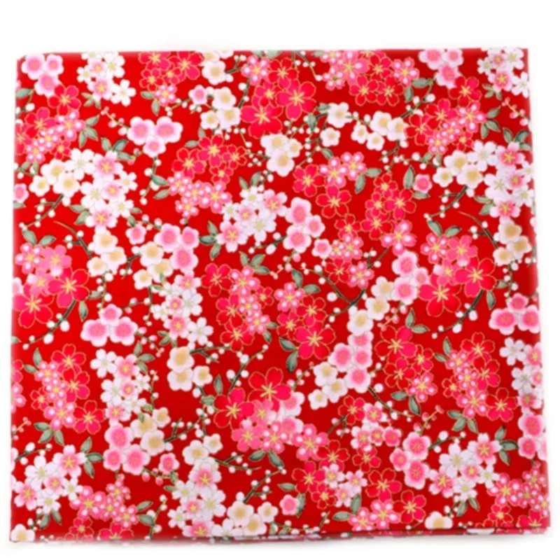 Хлопчатобумажная ткань ручной работы в японском стиле с принтом и окрашиванием