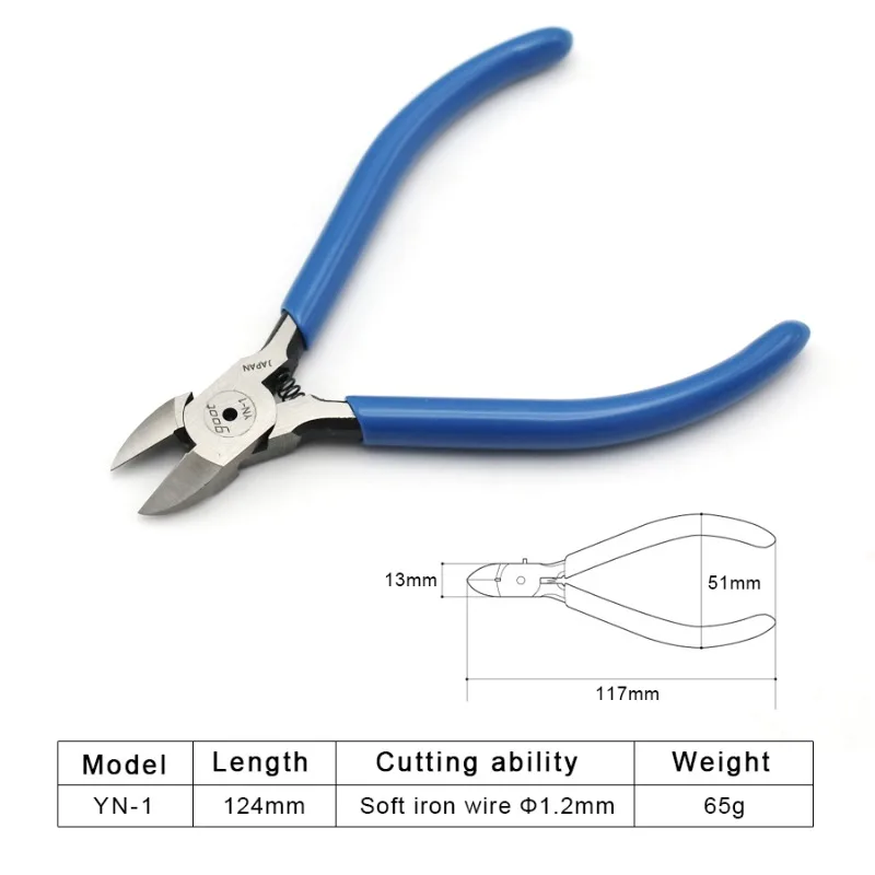 Япония GOOT NO.YN-1 YN-3 YN-4 5-дюймовые электронные диагональные плоскогубцы, электронные ножницы, диагональные плоскогубцы, медная проволока 1 мм