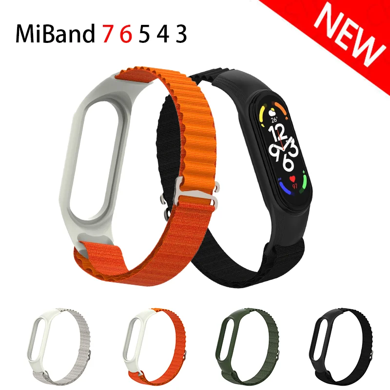 

Alpine Loop for Mi Band 7 6 5 4 3 Strap Wrist Replacement Sport nylon smartwatch Correa NFC Bracelet Xiaomi Miband4 6 5 7 Strap