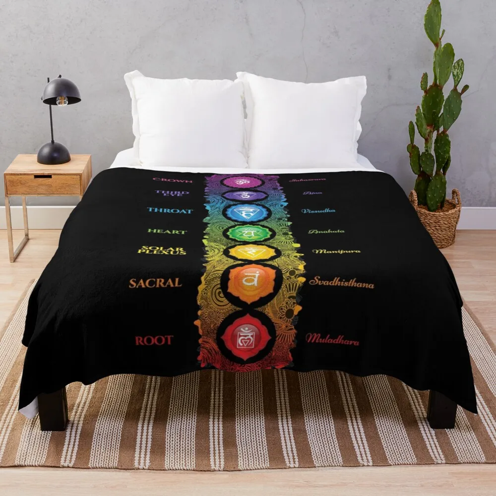 

7 Chakra Symbols & Names - 62 VTBBG Throw Blanket Custom Blankets
