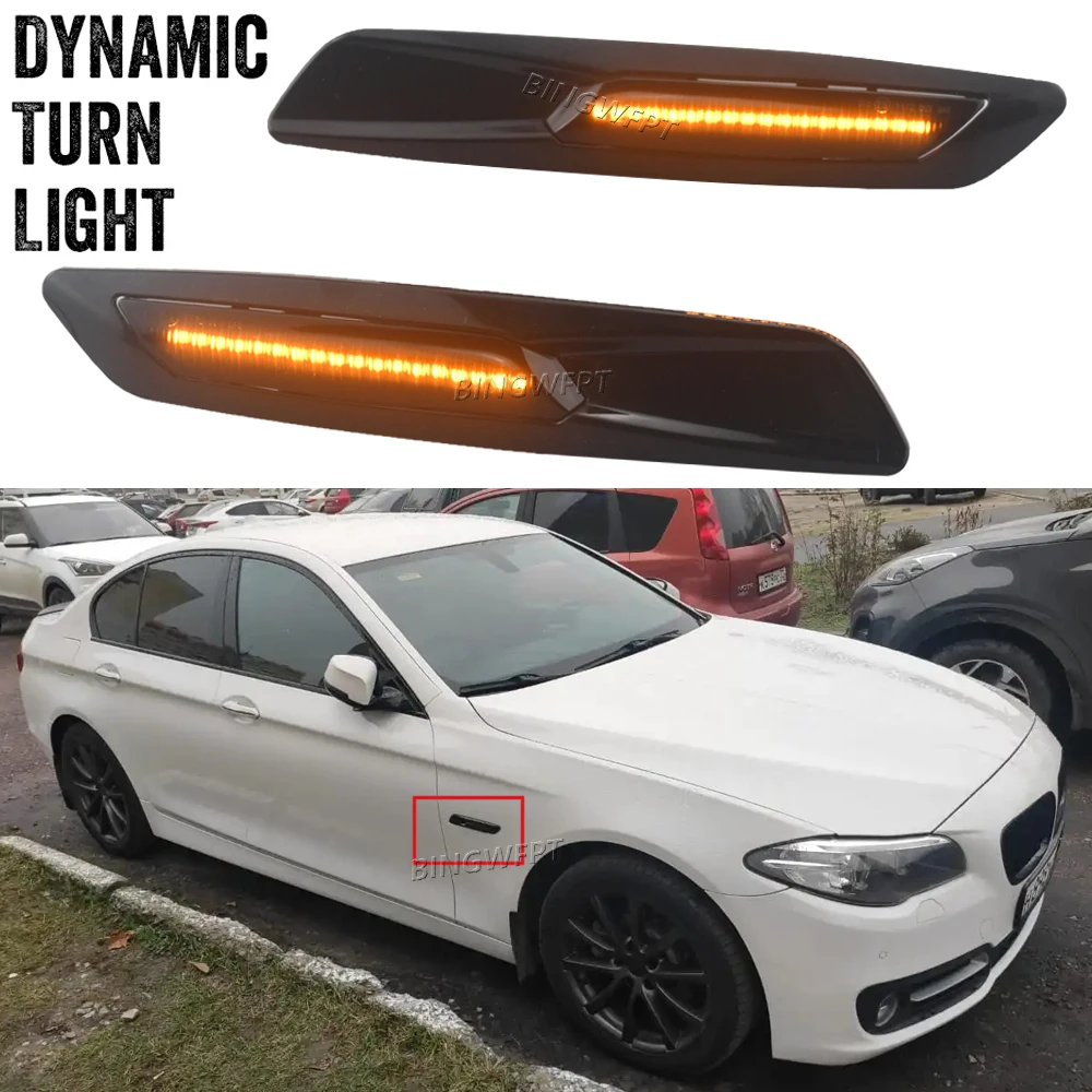 

Turn Signal Lamps For BMW 5 Series F10 F11 528i 528iX 535i 535iX 550i 550iX Hybrid 5 Dynamic Side Marker Lights