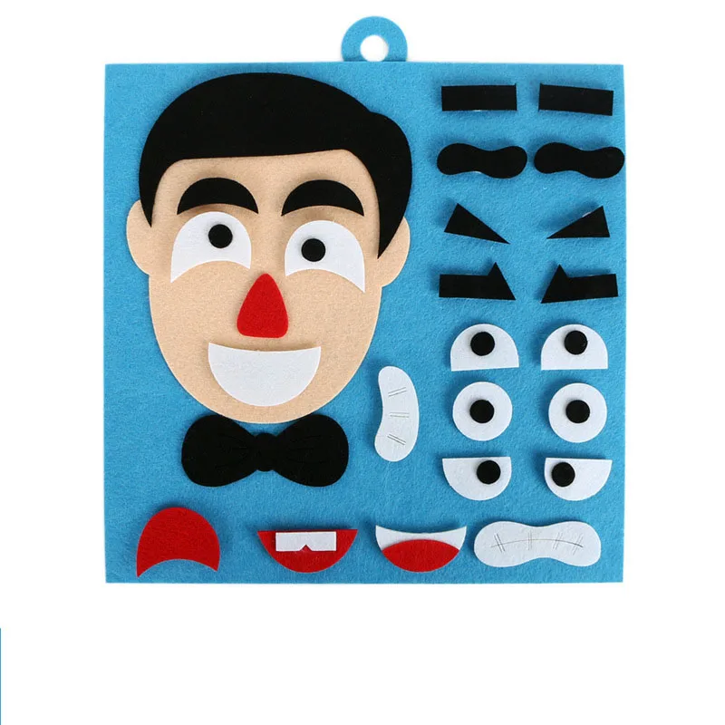 Facial Emotions Expression Changing Game Felt Human Face Puzzle Facematch Puzle for Kids Education Learning DIY Children 2 Years