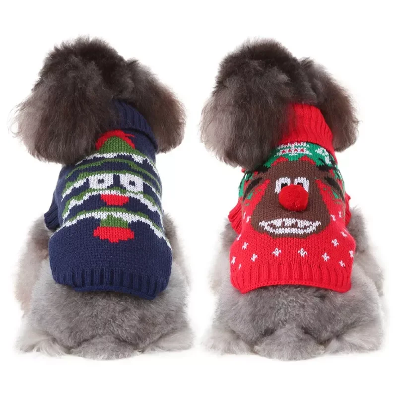 

2022JMT Warm Dog Clothes Christmas Dog Sweater Shirt Clothing for Yorkie Pug Dogs Jacket Vest Clothing Chihuahua Costume Pet