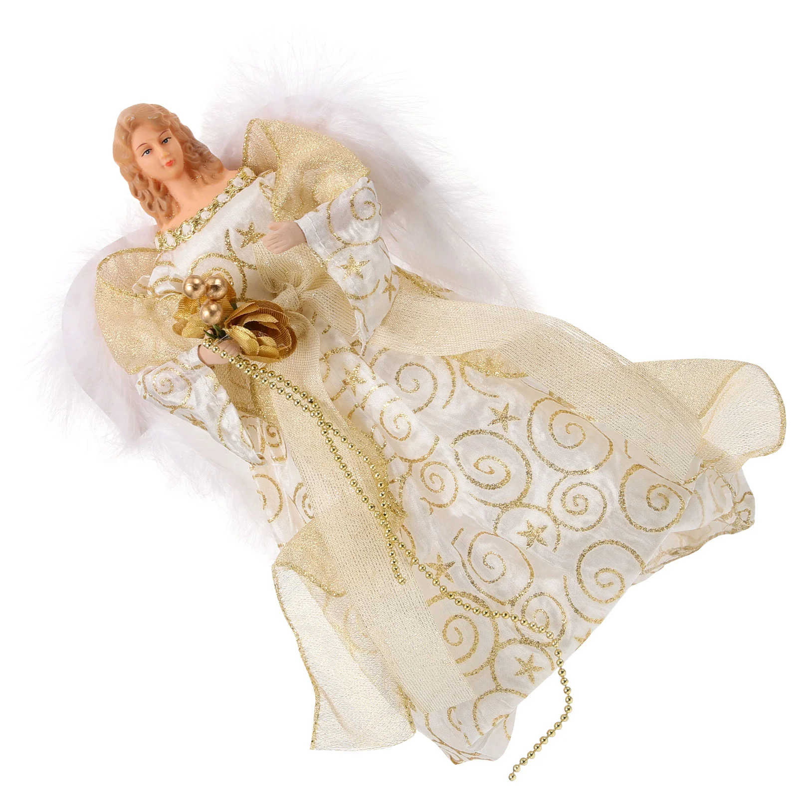 

Christmas Tree Top Gold Angel Figurine Plush Angel Doll Statue Christmas Tree Topper New Year Party Decoration