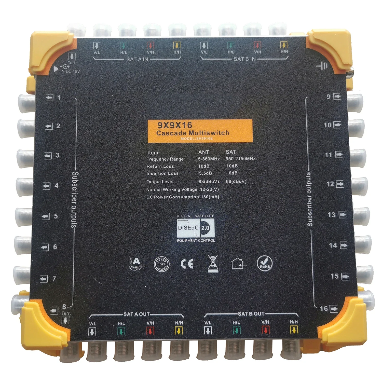 Мультипереключатель 9x9x16 SATELLITE MULTISWITCHE каскадный переключатель