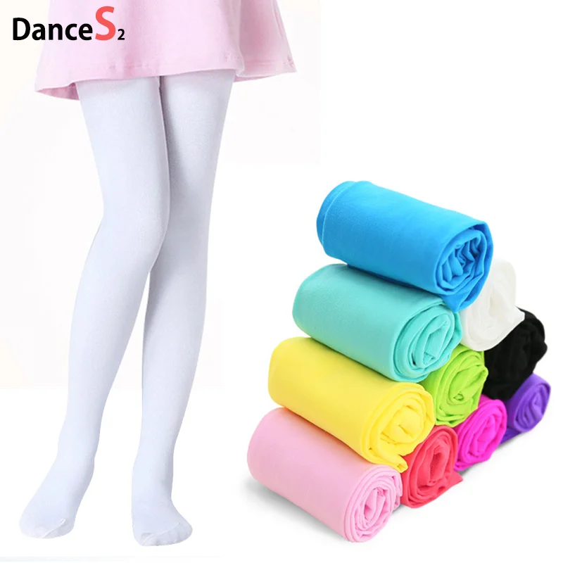 

Girls Ballet Dance Pantyhose Children Thin Section Fashion Velvet Tights Baby Solid Black White Stockings For 0-15Y Kids