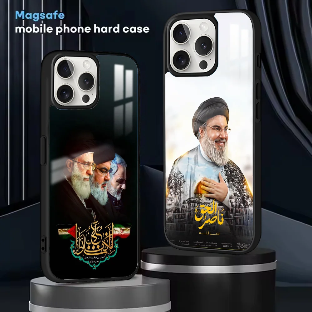 Ливанский чехол для телефона Hassan Nasrallah iPhone 16 15 14 13 12 11 Pro Max Plus мини-магнитный Magsafe с